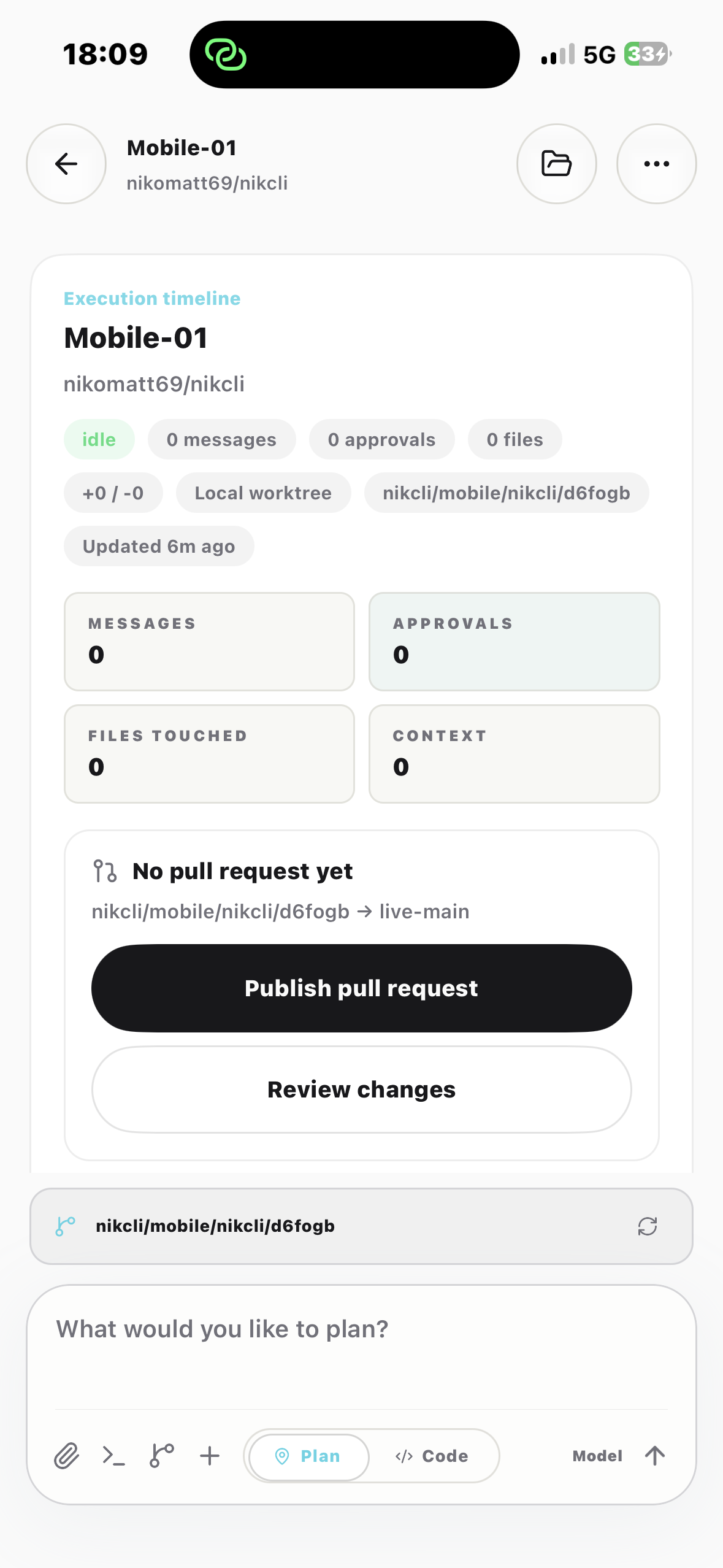 Chat & composer inside a session