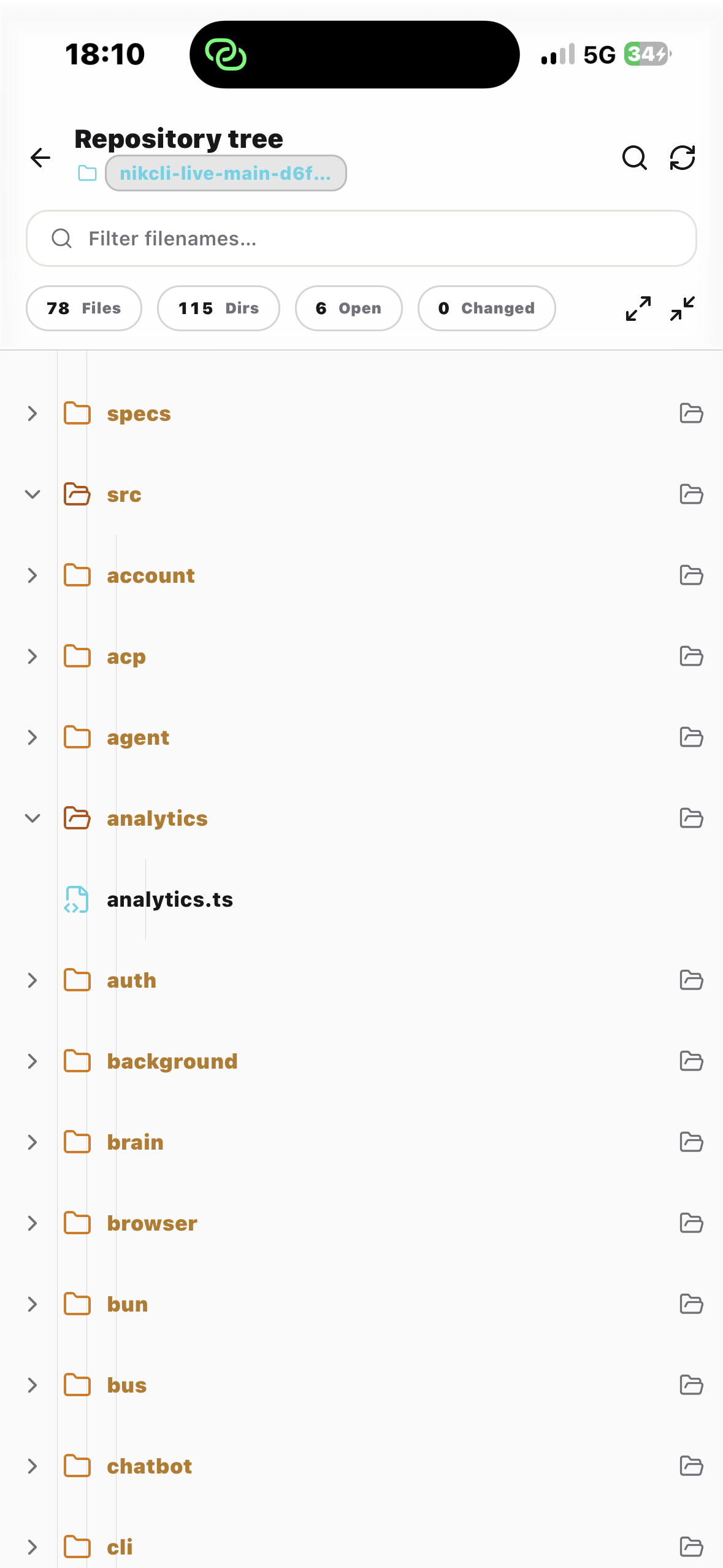 Repository tree file explorer